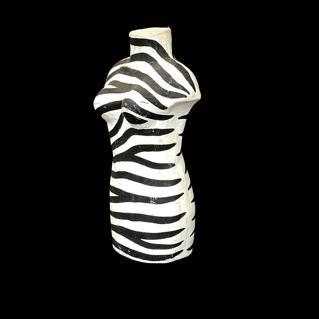 Zebra-Büste aus Pappmaché